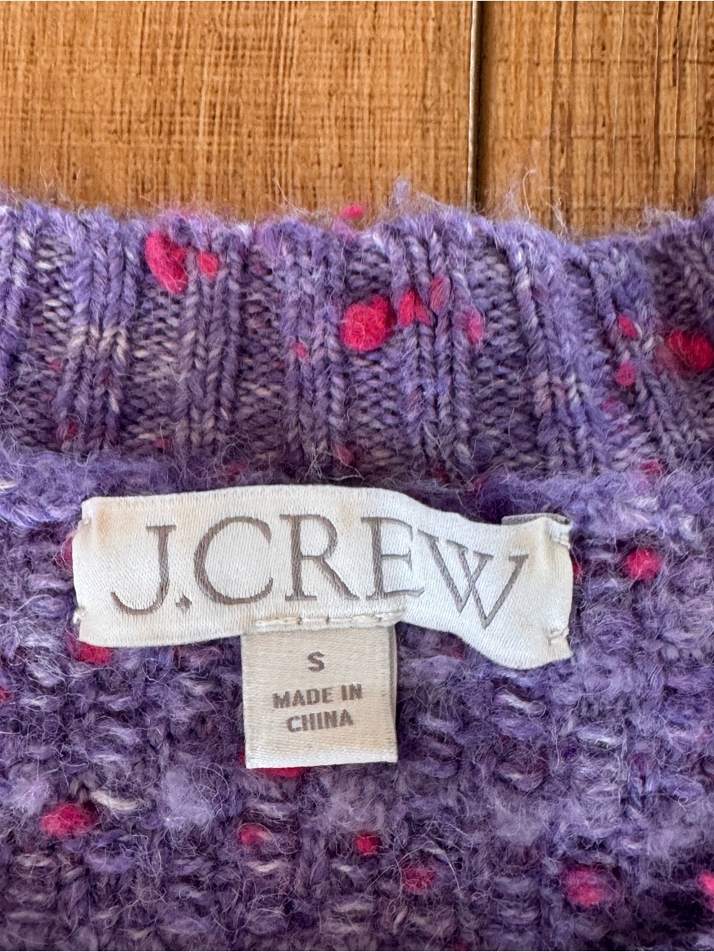 J.Crew Sequin Embroidered Cotton Bouclé Cardigan Sweater Purple Small NWOT - Picture 5 of 13
